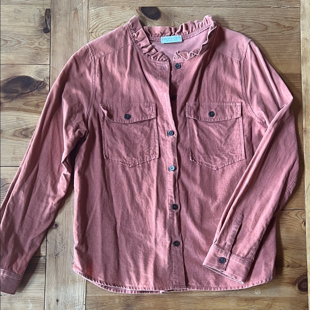 Paper Crane Dusty Rose Button-Down Blouse